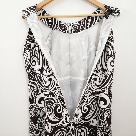 Women’s Halter Dress Embellished White and Brown by INC. - Picture 6 of 7